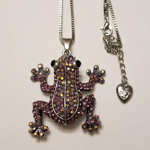 Betsey Johnson Jewelry - Betsey Johnson Rhinestone Frog Pendant Necklace